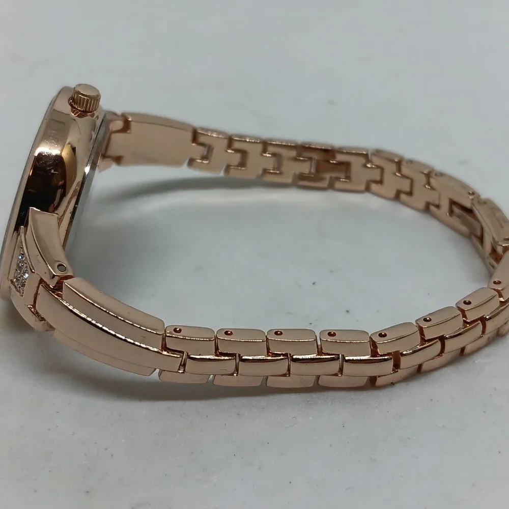 Catherine Malandrino CMO5178 Women's 34mm Rose Tone Watch + Jewelry Sample Set